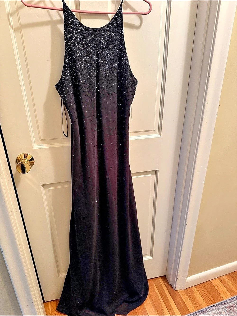 Chelsea Nites Black Sequin Maxi Dress Size 16 Like New with shawl